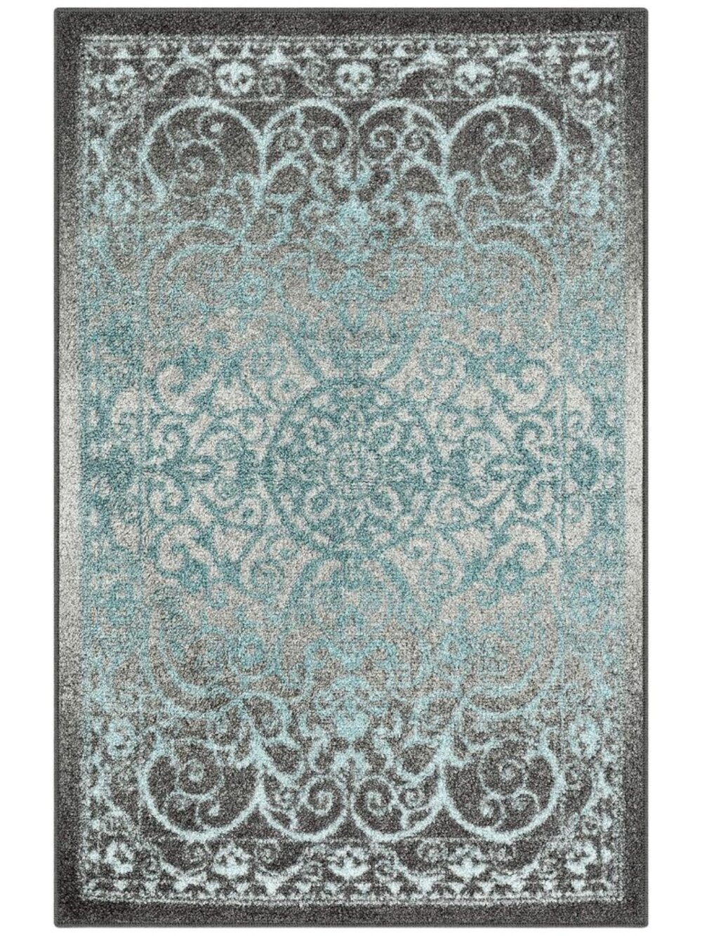 NEW Maples Rugs Medallion Area Rug Rectangle 0001089266468 Gray / Blue 20x34